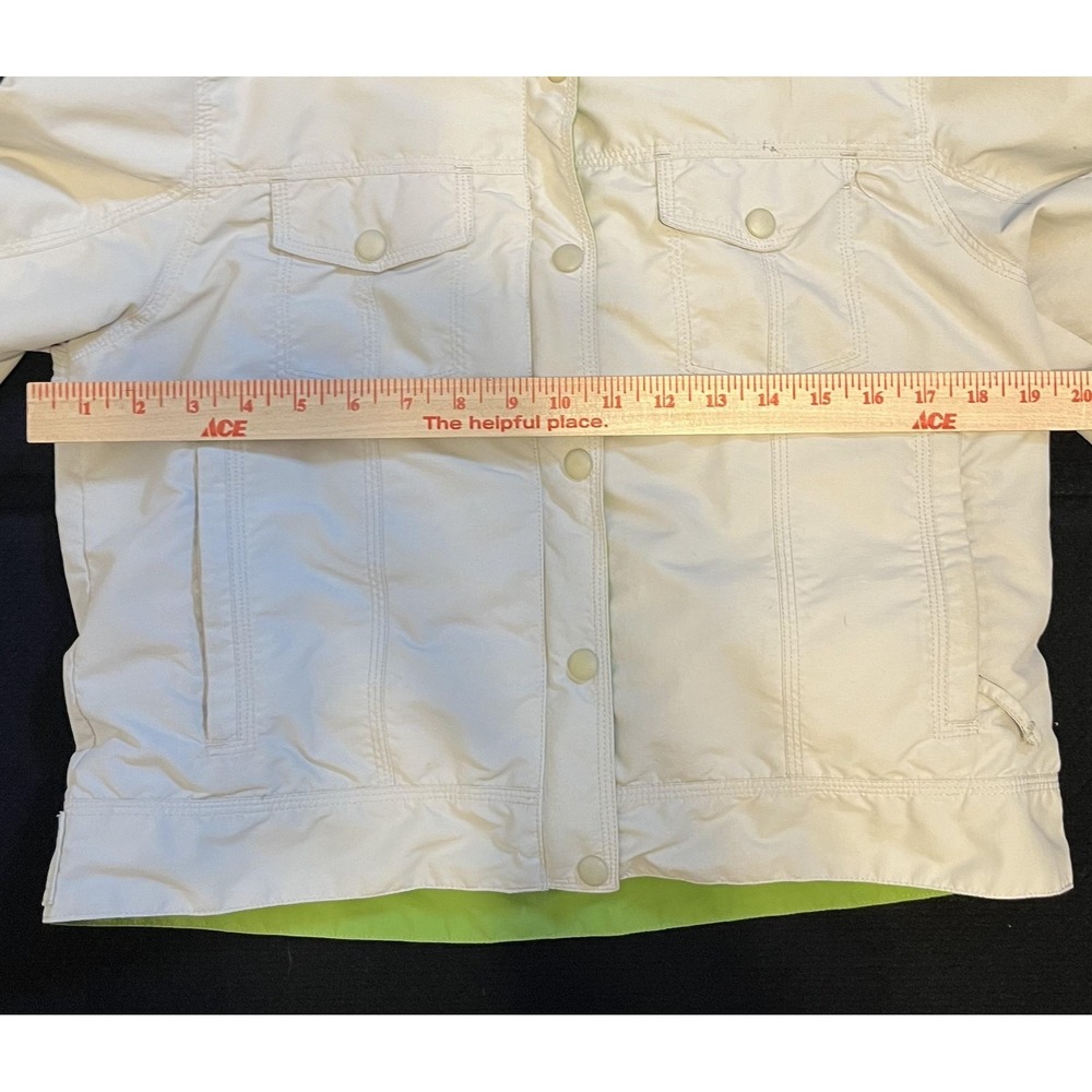L.L.Bean Jacket Womens Petite Medium White Full Zip Fleece Lined Insulated Warm - Picture 14 of 16